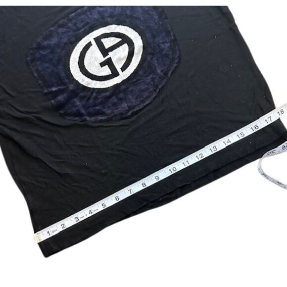 Georgio Armani Women's‎ Black T-Shirt with Velvet Oversized Logo Size 46 (XL/10) - Picture 7 of 8